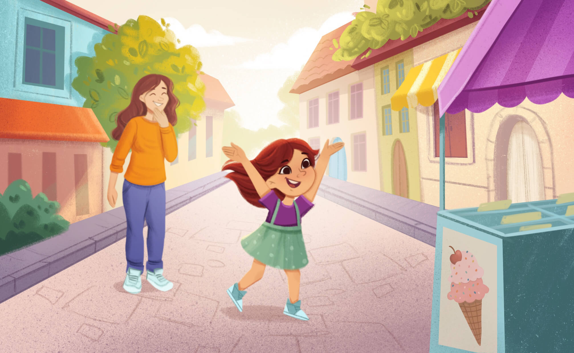 Ariana and mom are walking to the store